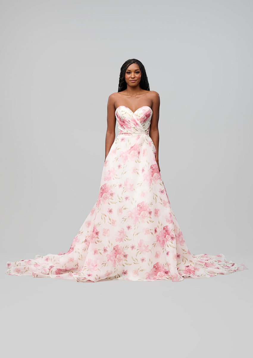 Pink floral wedding fashion dress