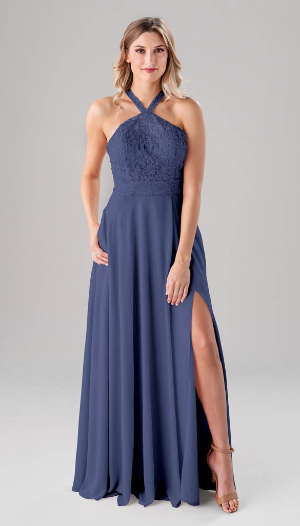 Storm blue 2024 bridesmaid dresses