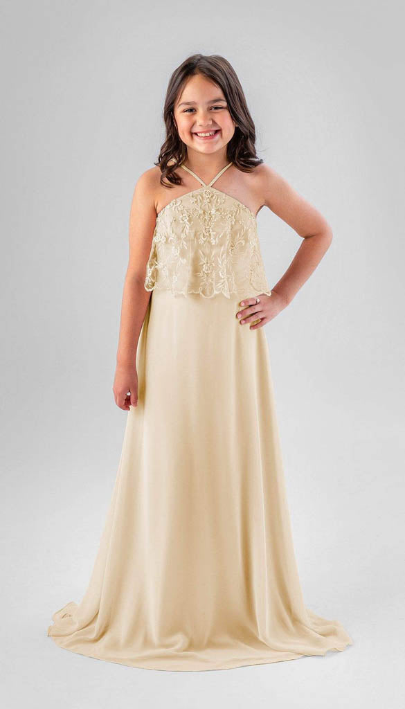 Champagne junior bridesmaid dresses sale