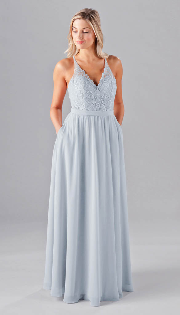 Fog blue outlet bridesmaid dresses