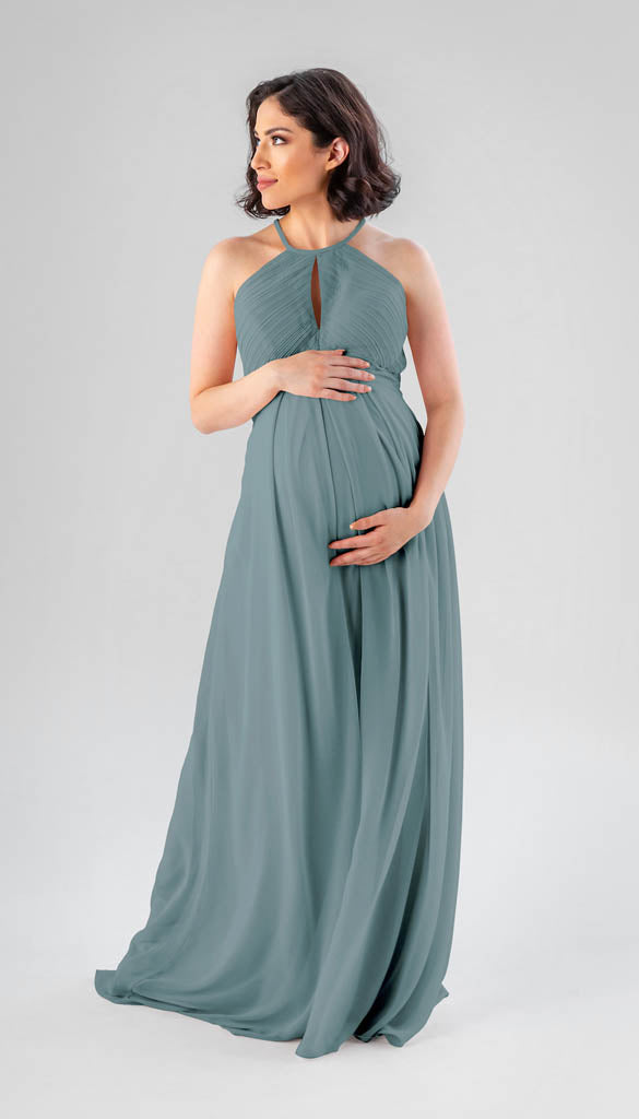 Dark green maternity bridesmaid 2024 dress