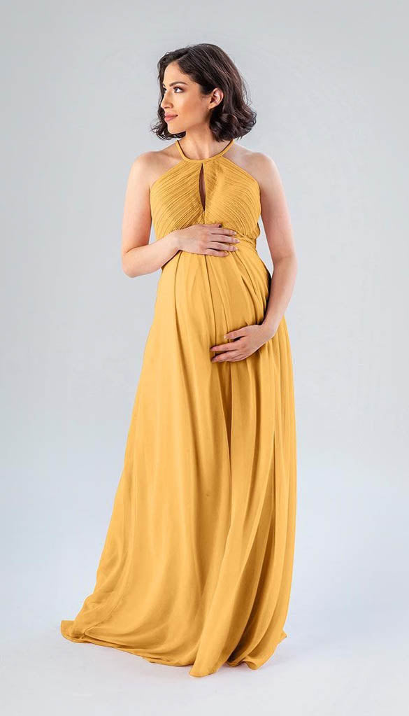 Yellow maternity deals bridesmaid dresses