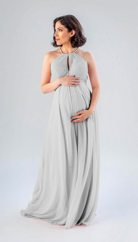 Silver Maternity Bridesmaid Dress