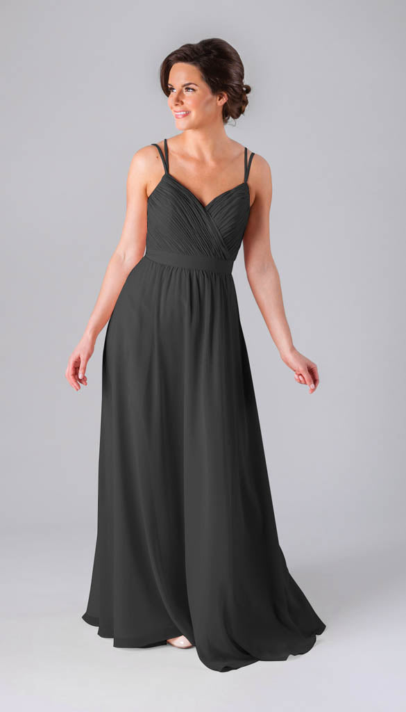 Charcoal blue outlet bridesmaid dresses