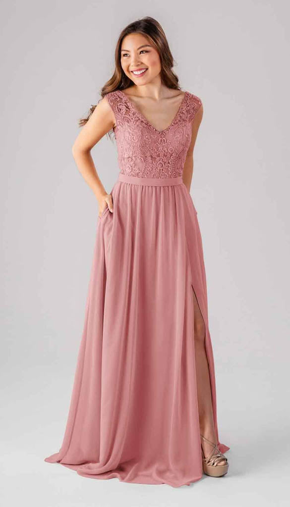 Pink Beaded Bridesmaid Dress