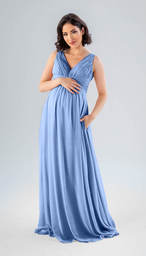 Blue Maternity Bridesmaid Dress