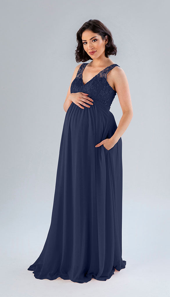 Navy blue maternity bridesmaid dress best sale