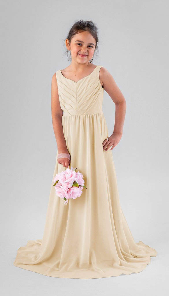 champagne junior bridesmaid dresses