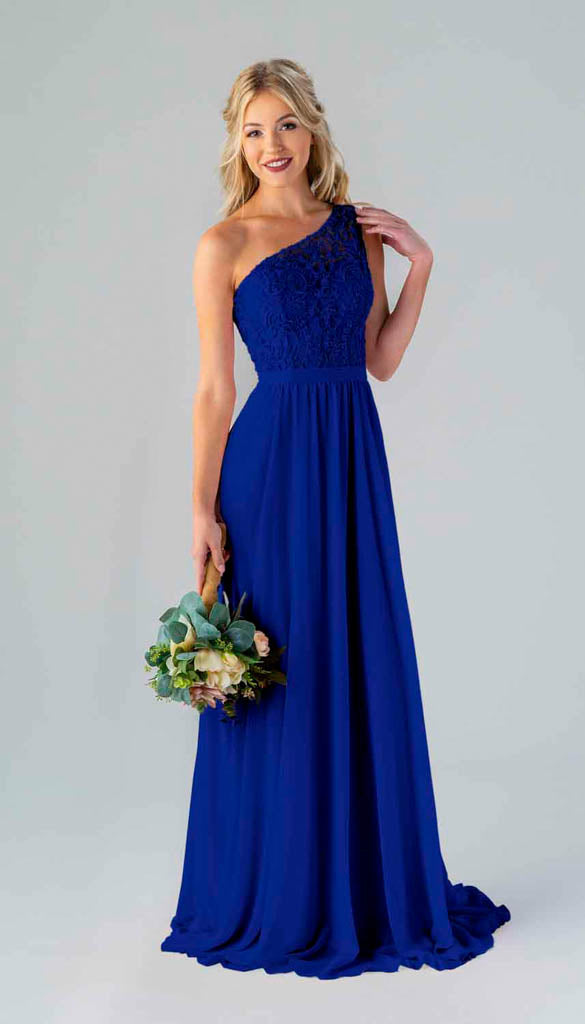 One Shoulder Royal Blue Bridesmaid Dresses