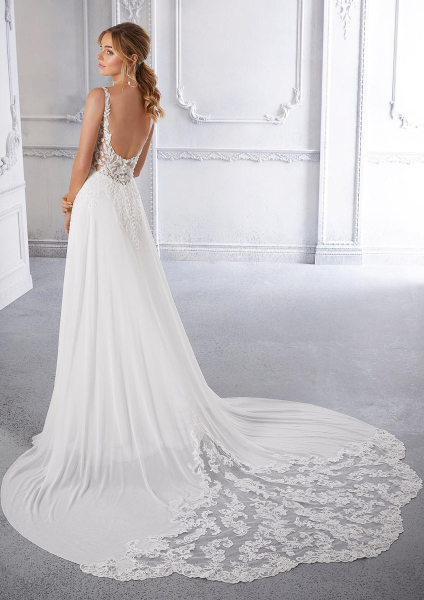 Drop Waist Chiffon Wedding Dresses