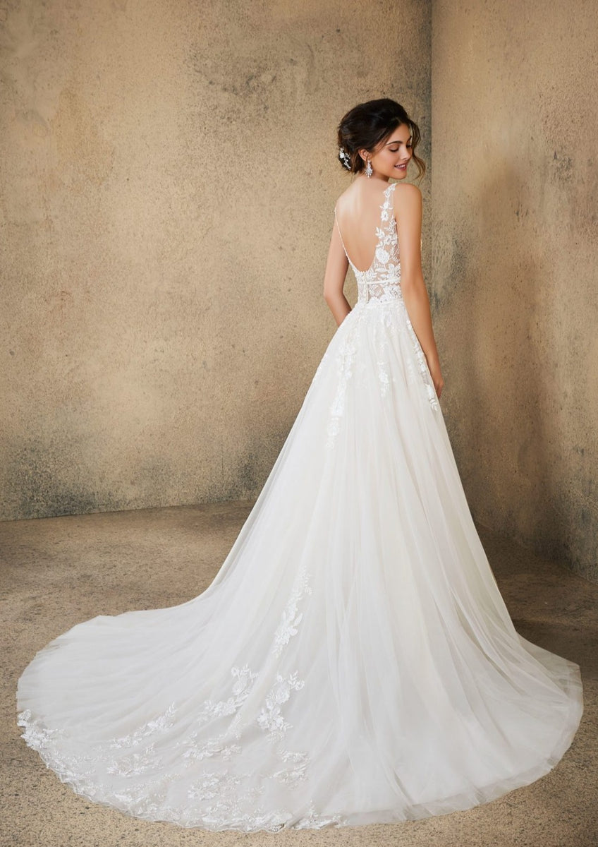 Whimsical Lace A-Line Wedding Dress | Blu by Morilee Rosa – Wedding Shoppe