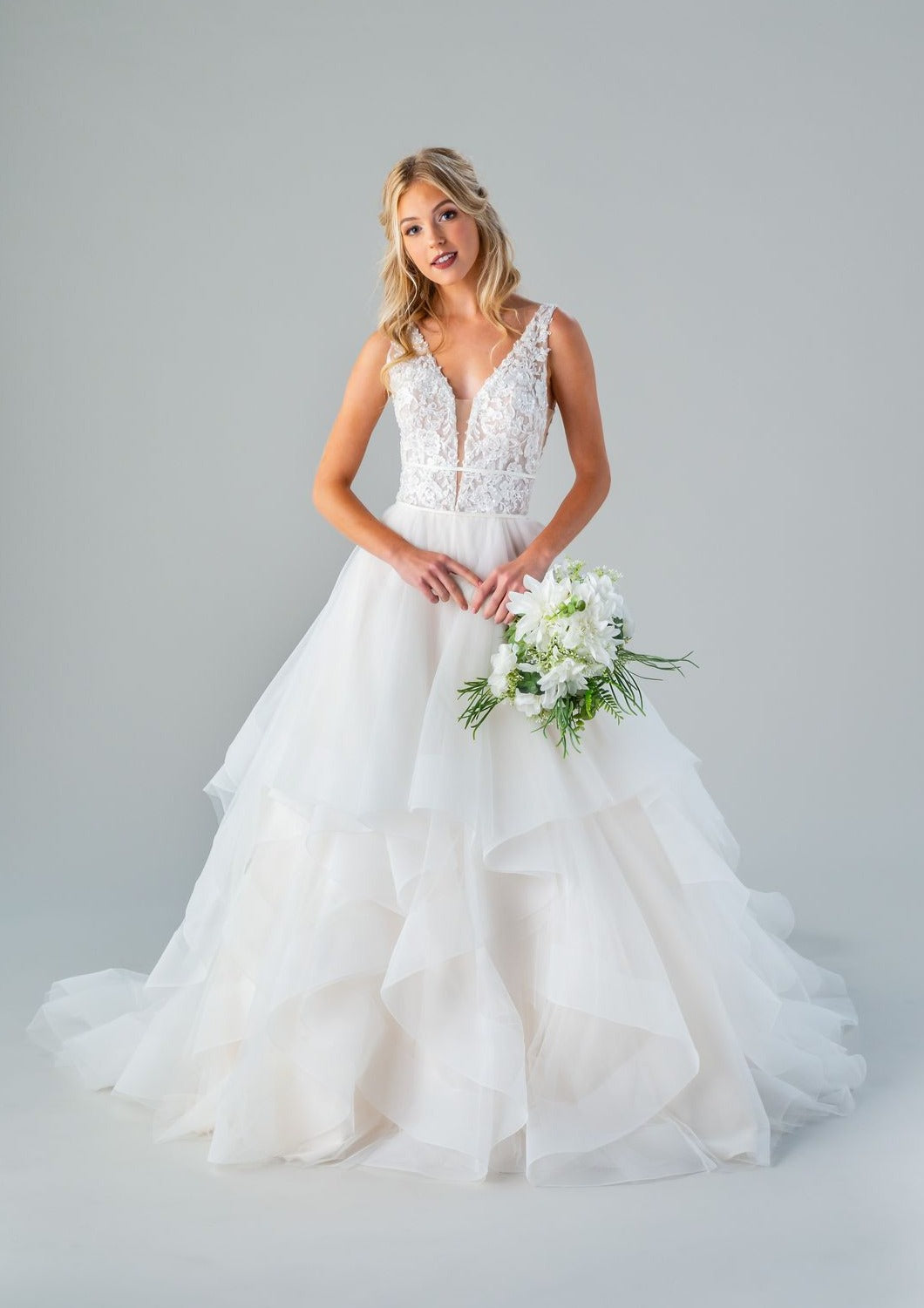 Layered bottom wedding clearance dresses