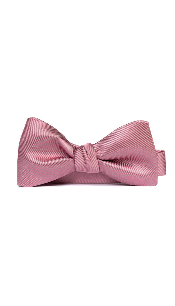 Wyatt Men's Bow tie - Solid muted mauve pink bowtie top