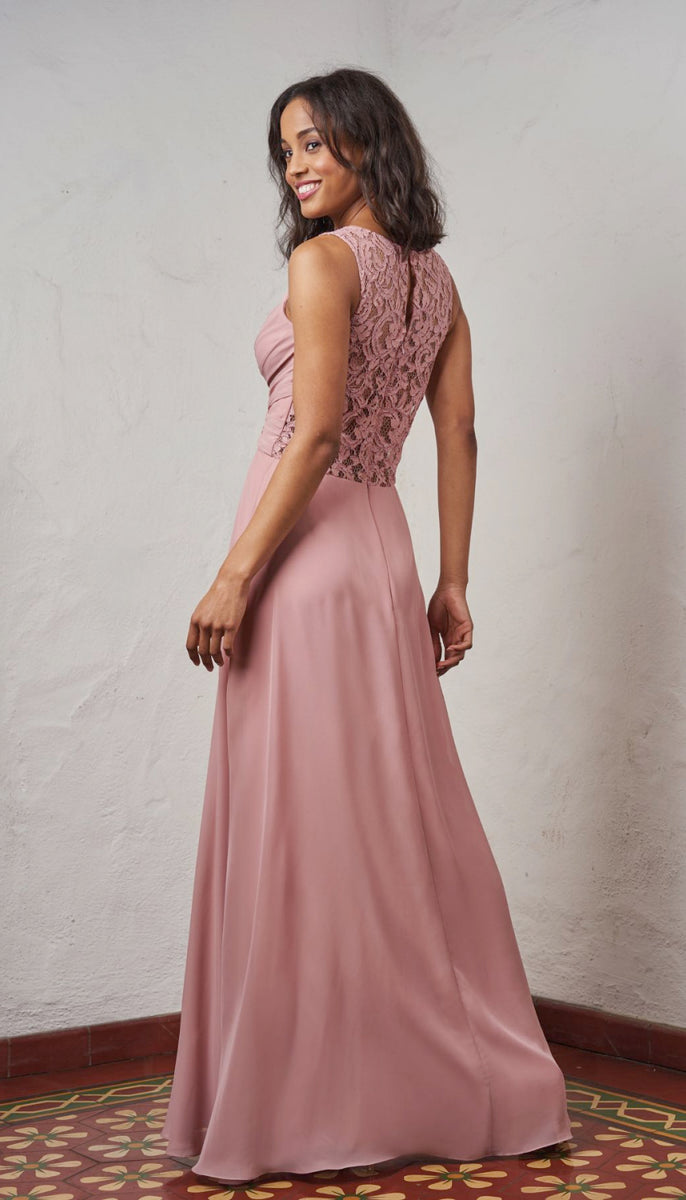 Dusty pink and rose gold 2024 bridesmaid dresses