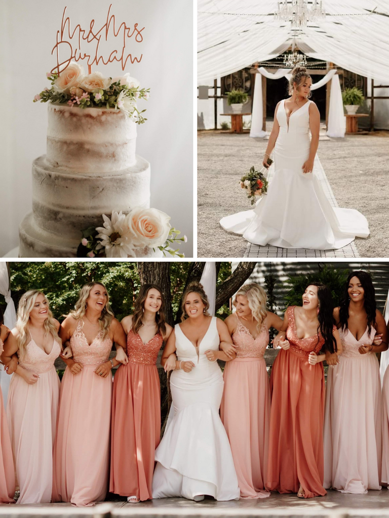 What color suit would compliment this blush wedding dress? Summery, garden  wedding. What do we think? Beige/tan linen? Light blue/grey? White? My  bridesmaids are in a light mossy green (lighter than sage).