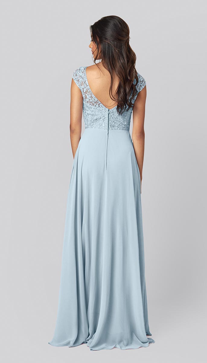 cornflower blue mother of the bride dress