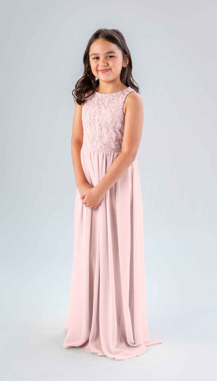 Blush pink junior bridesmaid on sale dresses