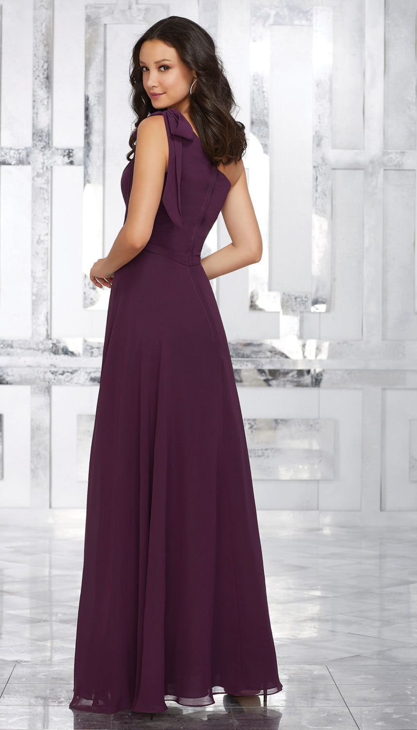 One Shoulder Chiffon Bridesmaid Dress Mori Lee