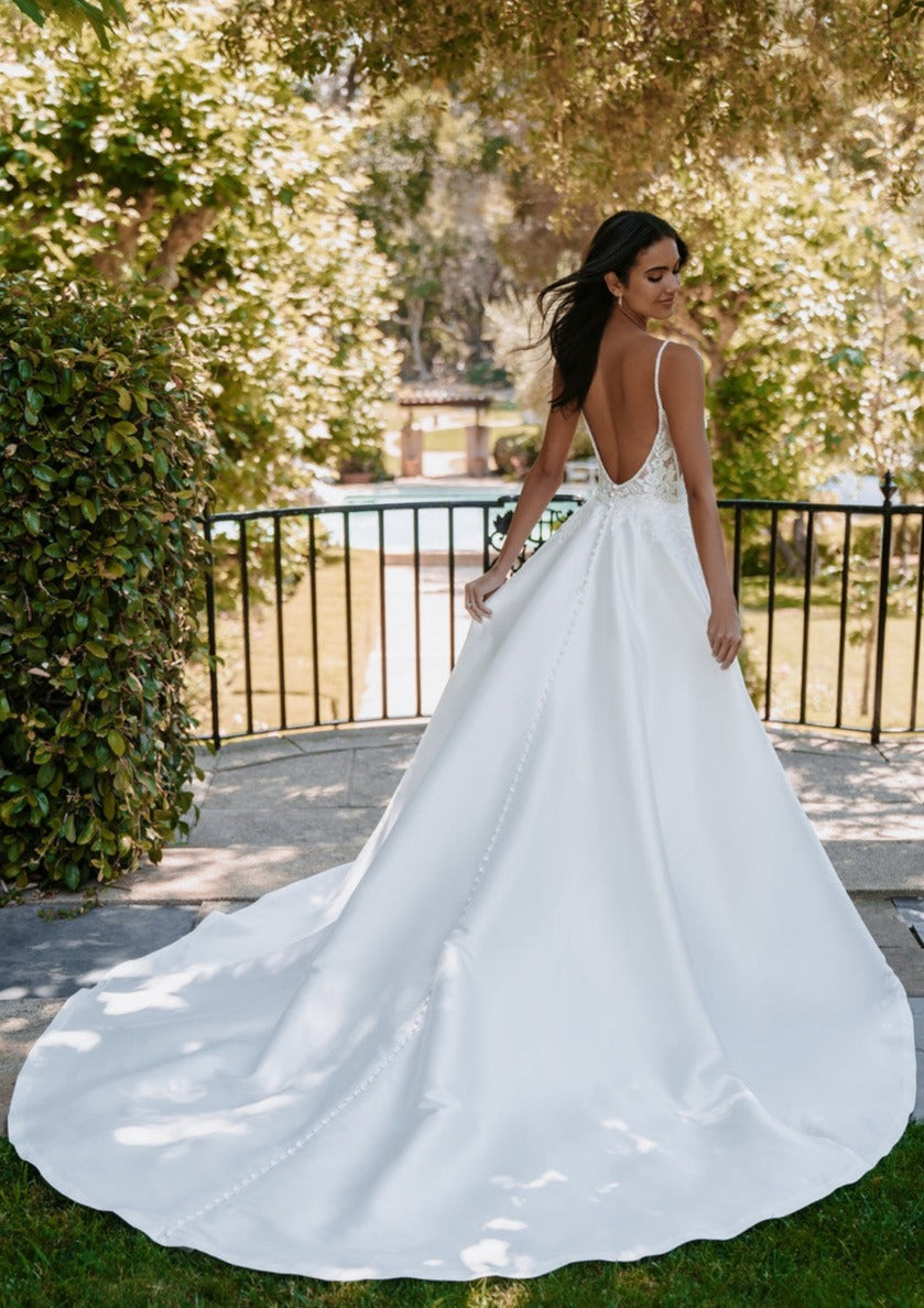 Low Back Ball Gown Wedding Dress