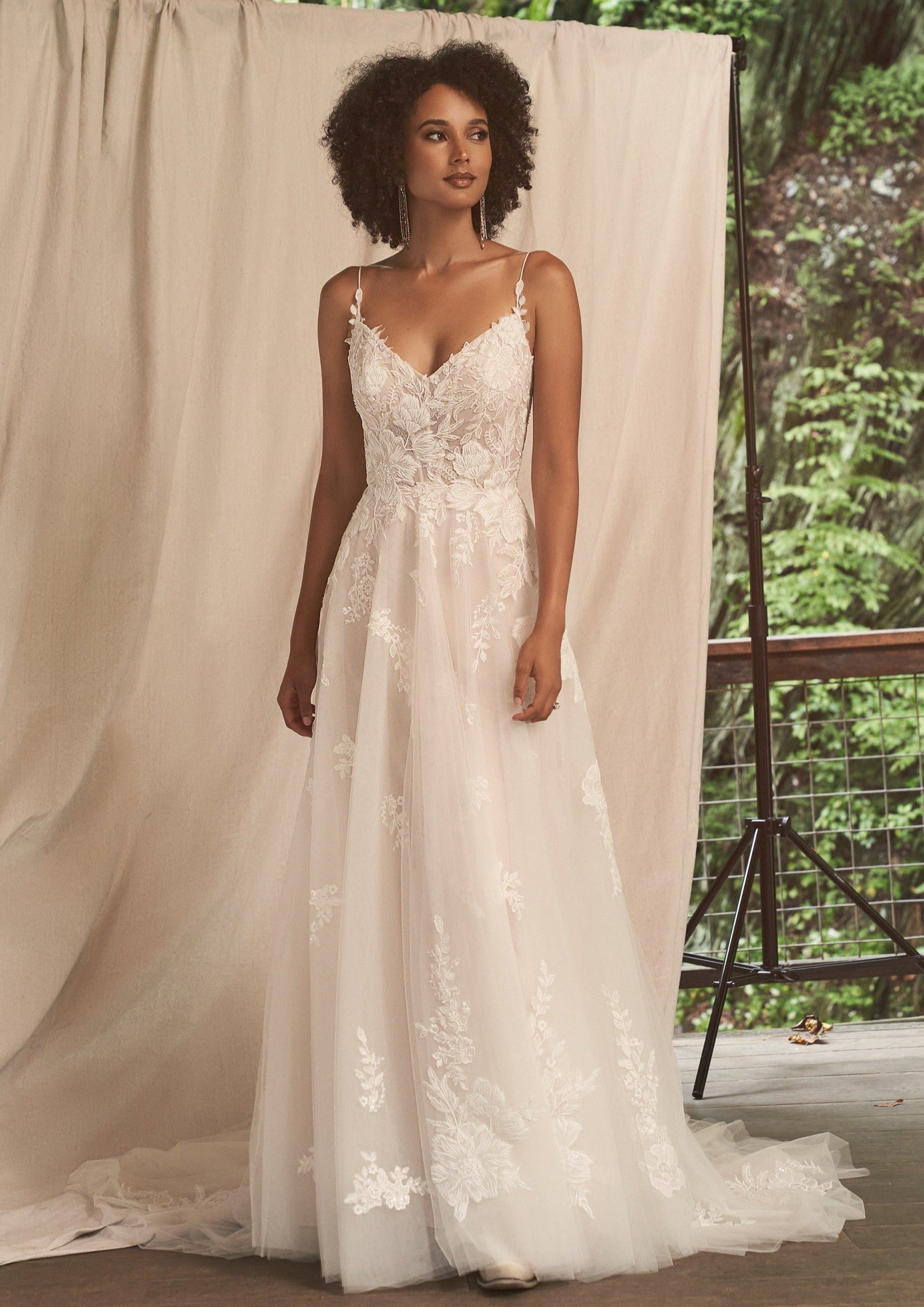 Lillian West 66225, Square Neck Wedding Dress