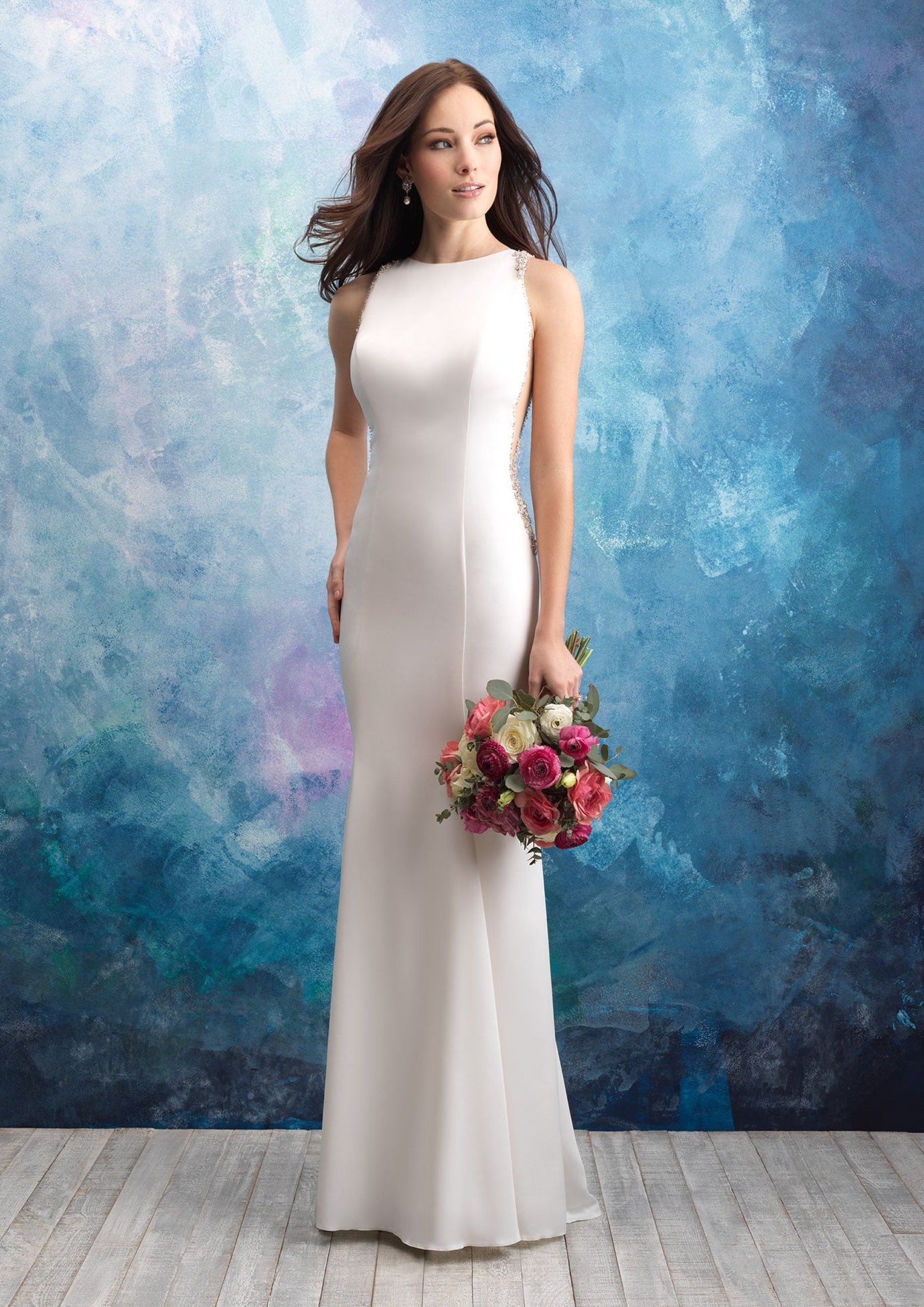 Allure high neck outlet wedding dress