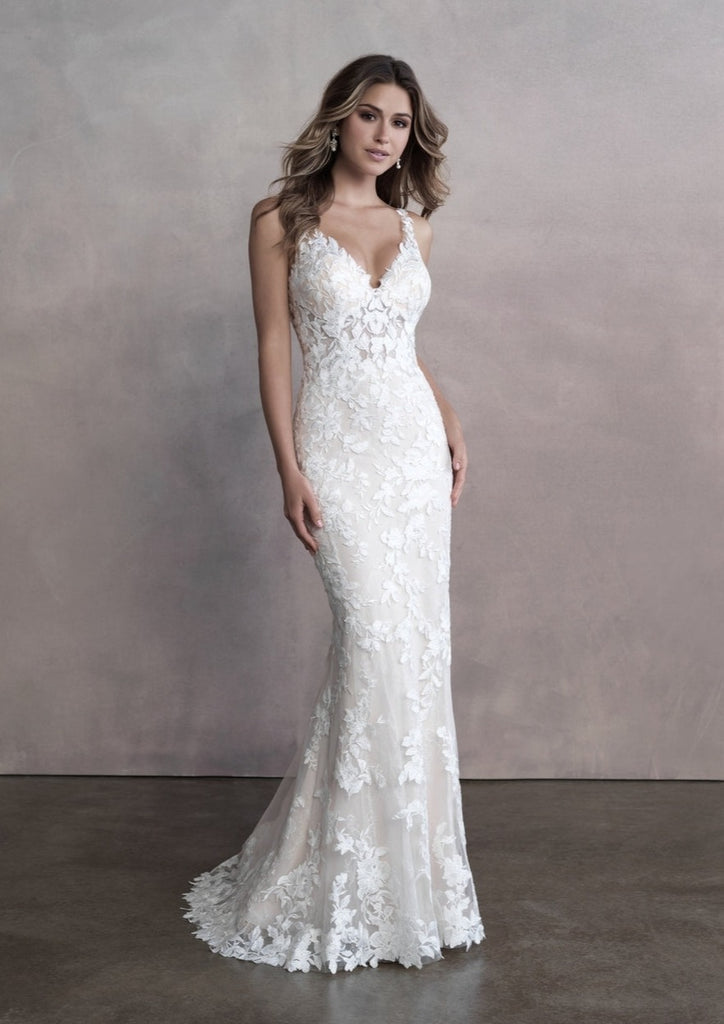 Romantic Lace Sheath Wedding Dress Allure Bridals 9808 Wedding Shoppe