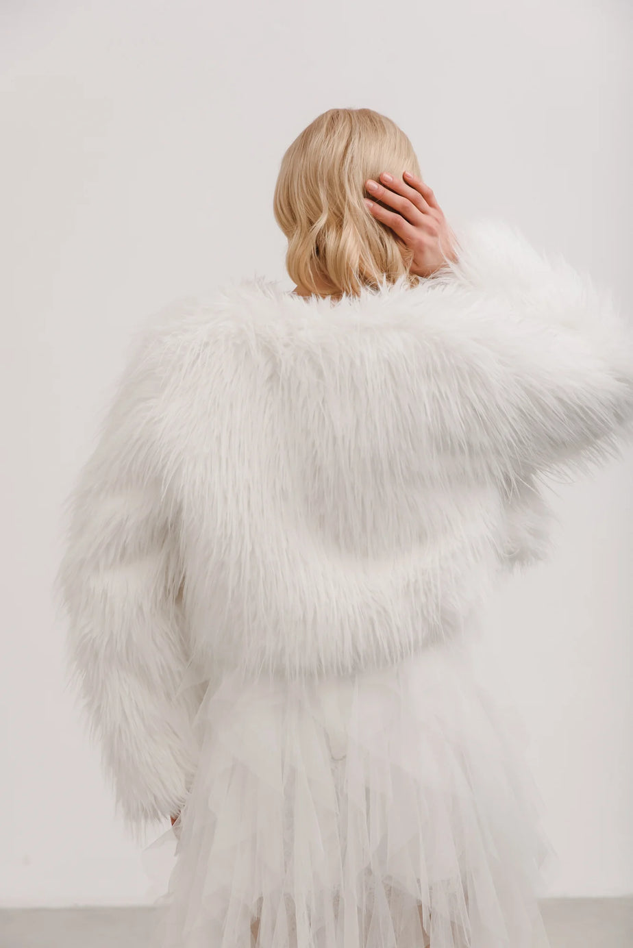 Aspen Faux Fur Jacket White The Wedding Shoppe