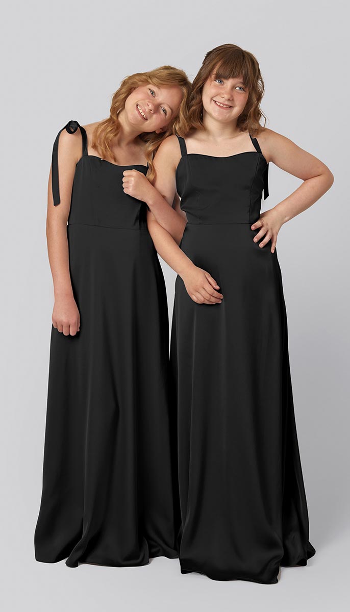 black junior bridesmaid dresses