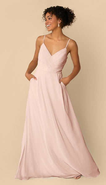 Pale pink long outlet bridesmaid dresses