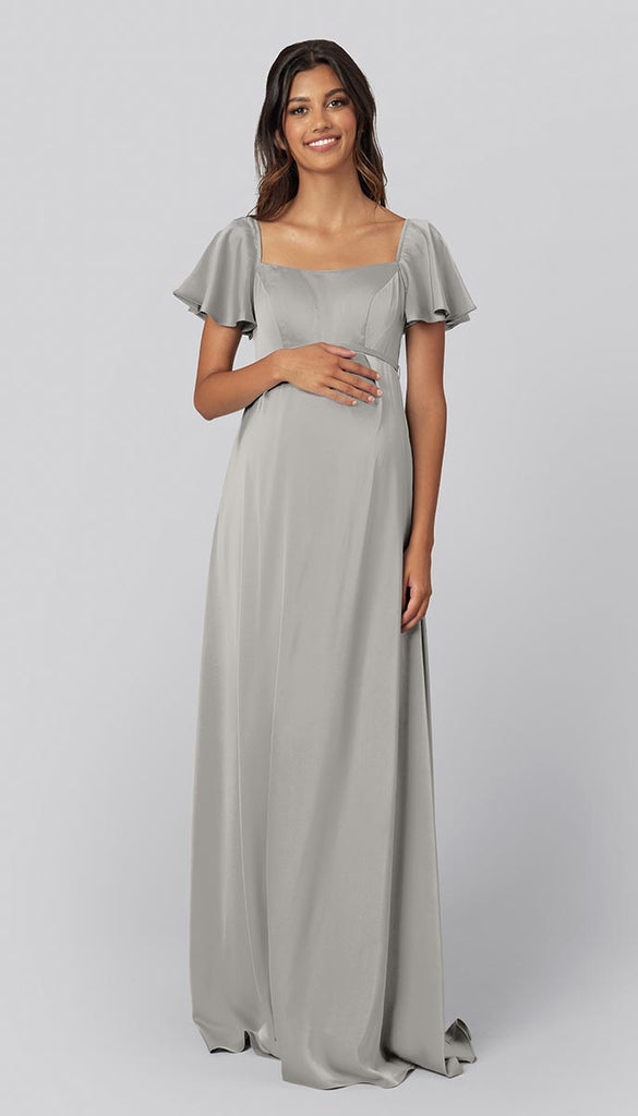 Gray maternity hot sale bridesmaid dress