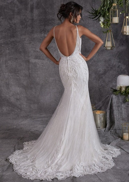 Luella Backless Art Deco Wedding Gown