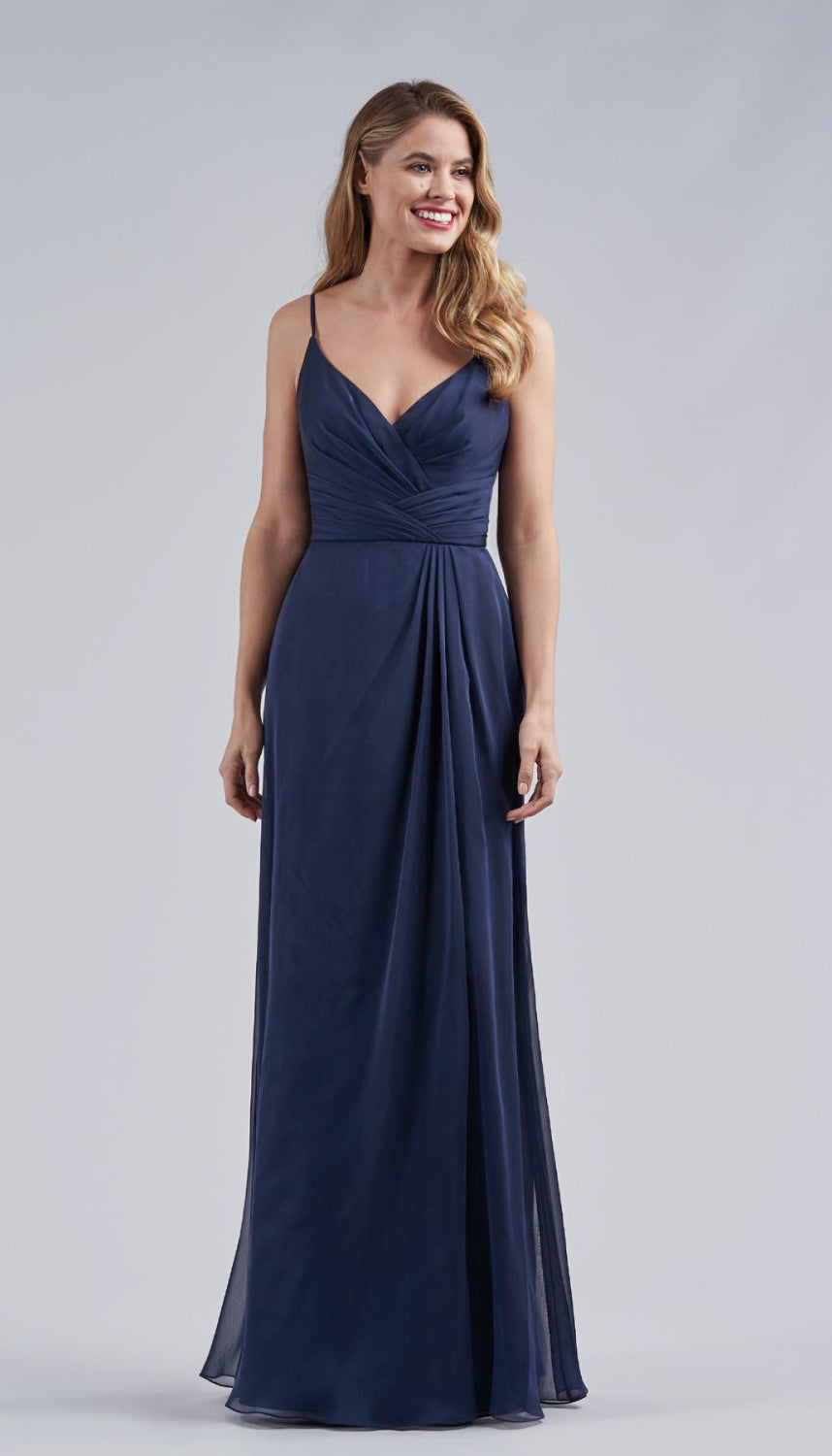 Belsoie V Neck TIffany Chiffon Bridesmaid Dress L214059 Wedding