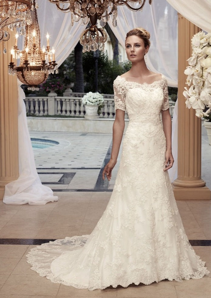 Casablanca Bridal 2119 Shoppe Short Wedding Bridal Sleeve – Lace Gown