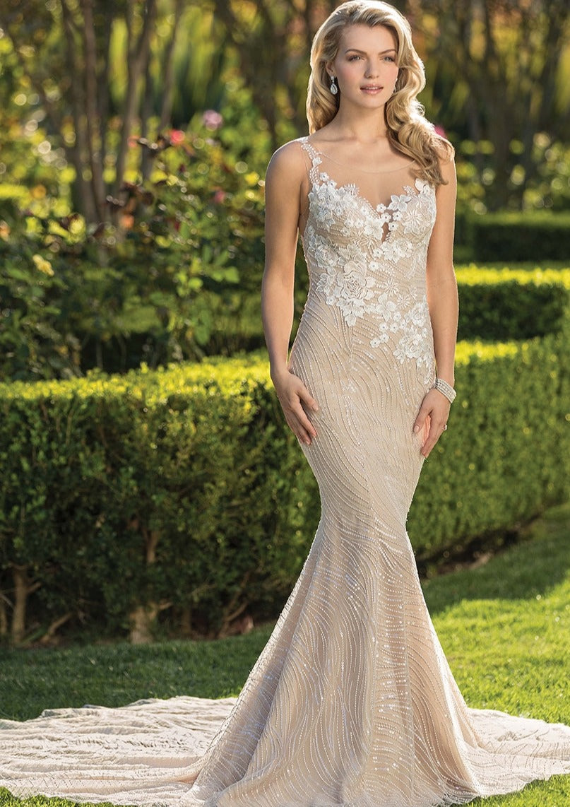 Casablanca Sequin Fit and Flare 2341 Gia Wedding Dress Wedding