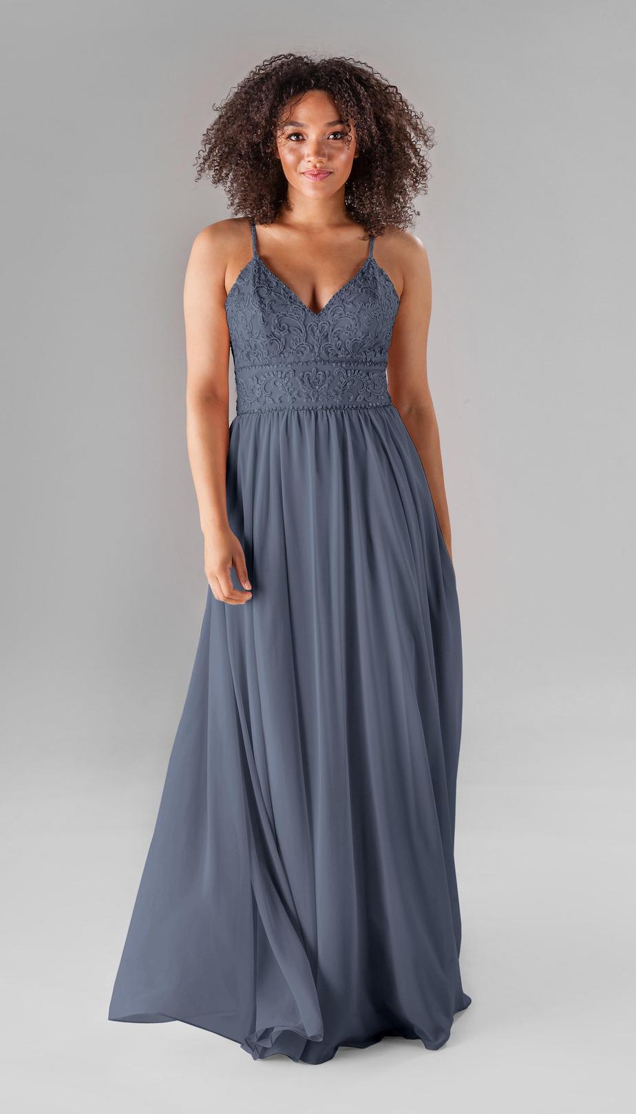 Blue beaded shop bridesmaid dress